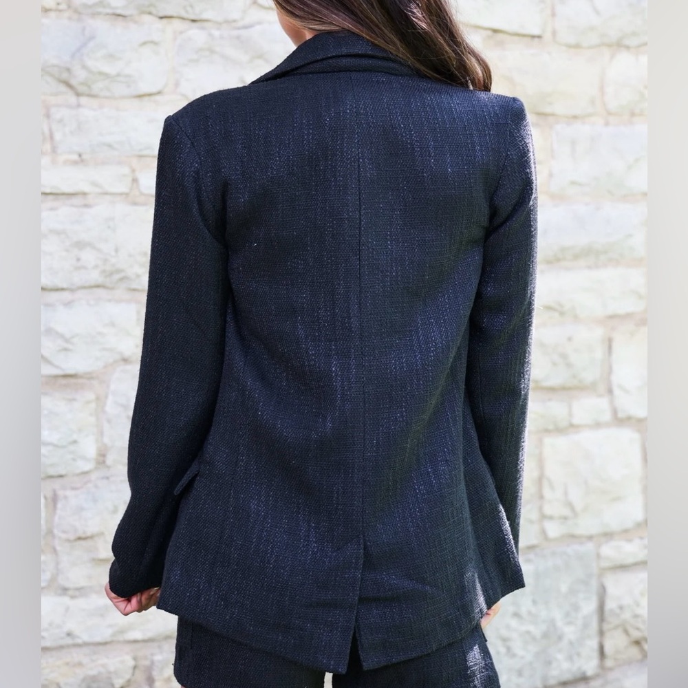 🆕 Bishop + Young Cavalli Black Blazer Jacket Gold Button Classic Career Size S - Picture 4 of 17